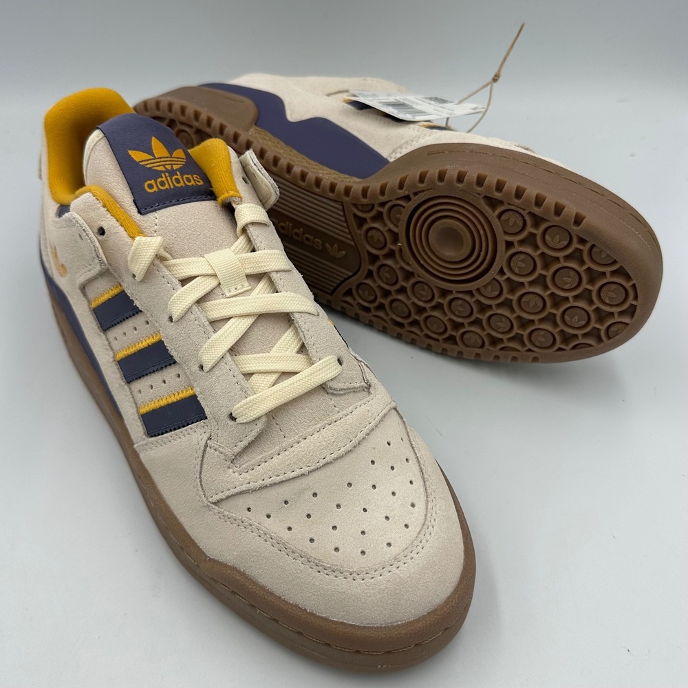 Adidas Forum Low CL White Shadow Violet Yellow Sneakers Shoes JQ2655 Men's 9 NIB